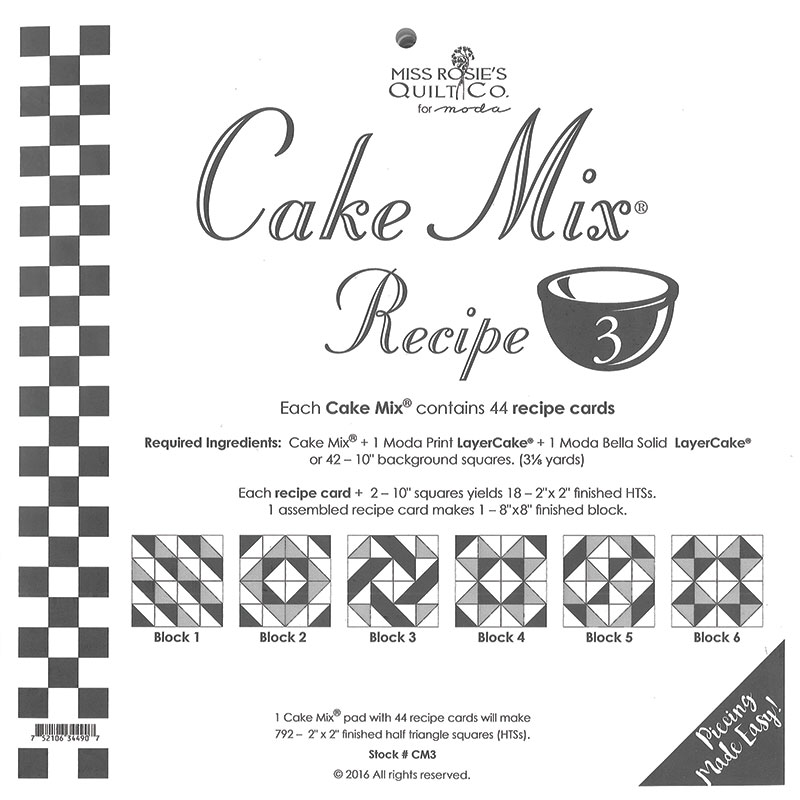 Miss Rosie's Cake Mix Recipe #3 from Moda Fabrics
