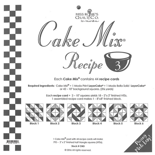 Miss Rosie's Cake Mix Recipe #3 from Moda Fabrics