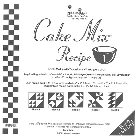 Miss Rosie's Cake Mix Recipe #1 from Moda Fabrics