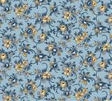 Delightful Bouquet Blue from Riley Blake Sold by the Half Yard