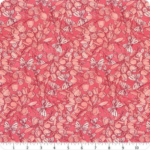 Tulip Tango Tulip Love Butterfly from Moda Fabrics Sold by the Half Yard