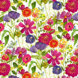 My Happy Place Digital Flower Garden by Clothworks Sold by the Half Yard