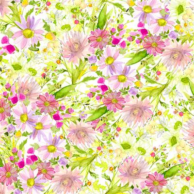 My Happy Place Digital Daisies Light Pink by Clothworks Sold by the Half Yard
