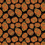 Pumpkin & Spice Black Pumpkin Toss from Benartex Designer Fabrics Sold by the Half Yard