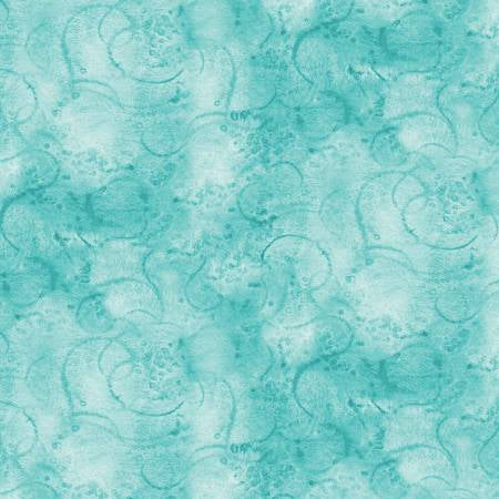 Painters Swirl Aqua from Riley Blake Sold by the Half Yard