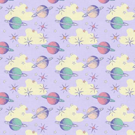 Dreamy Saturn Purple by Paintbrush Studio Fabrics Sold by the Half Yard