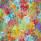 Calypso II - Coral Multi Teal - per half yard - Jason Yenter for In the Beginning Sold by the Half Yard
