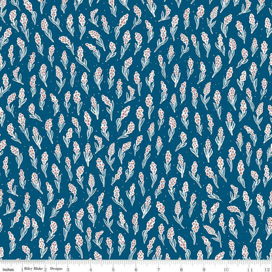 Rocky Mountain Wild Berries Blue from Riley Blake Sold by the Half Yard