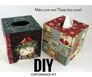 Colorway Arts Cartonnage Fabric Tissue Cover Box - Square Kit 141