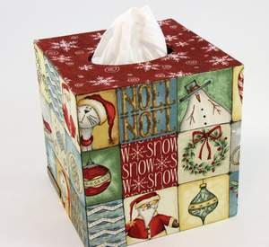 Colorway Arts Cartonnage Fabric Tissue Cover Box - Square